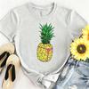 T-shirt Manches Courtes en Coton Motif Ananas pour Enfants Vacances à la Plage Toutes Saisons Décontracté Quotidien Tenue de Fête Lavable en Machine