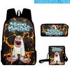 Classic Popular my singing monsters 3D Print 3pcs/Set School Bags Laptop Daypack Backpack Inclined shoulder bag Pencil Case