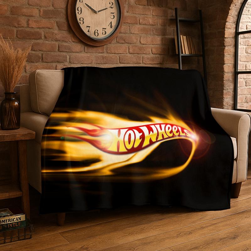 

Cartoon H-Hot Wheels Racing Car Flannel Blanket Soft Warm Throw Blanket for Bedroom Living Room Bed Travel Camping Picnic Kid 75x90cm