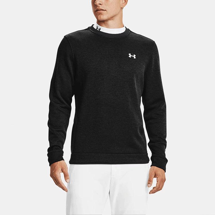 Under Armour Sweater Golf Fleece Crewneck Pullover Men Sweater Black 1360503-001