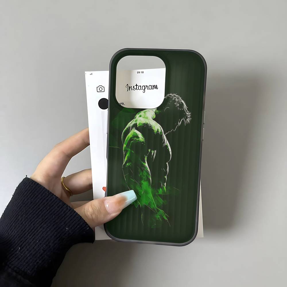 Superhero H-Hulk For Phone 17 16 15 14 13 12 11 Pro Max Plus Pro Air Phone Case Corrugated Stripe Back Cover