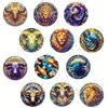Colorful Gradient Zodiac Glass Magnets: Lion, Pisces, Aries & More - Soft Magnetic Refrigerator Stickers (12 Constellations)