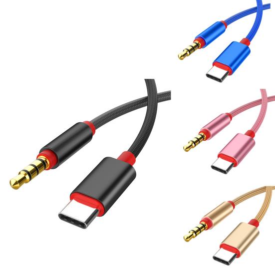 Type-C to 3.5mm Car Headphone Jack HiFi Audio Adapter Connector Converter Cable