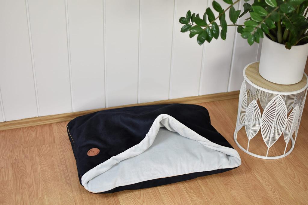 Norka Nel Black Velvet + Gray Minky Smooth 100Cm X 80Cm