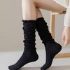 Nebu shirring spring summer see-through loose fit knee socks pleated socks