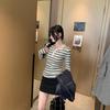 Spicy Girl Striped Slimming Long Sleeve T-Shirt - Stylish Korean Autumn/Winter Top for Women