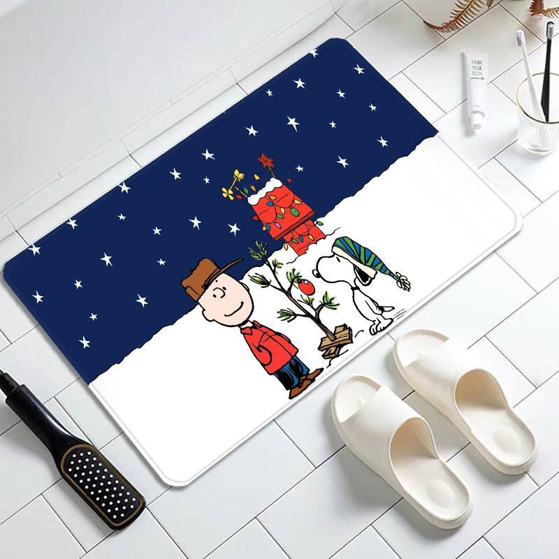 Cartoon Cute S-SnoopyS Door Mat Entrance Non-slip Doormat Washable Kitchen Carpet Hallway Rugs Bathroom Bath Door Mats
