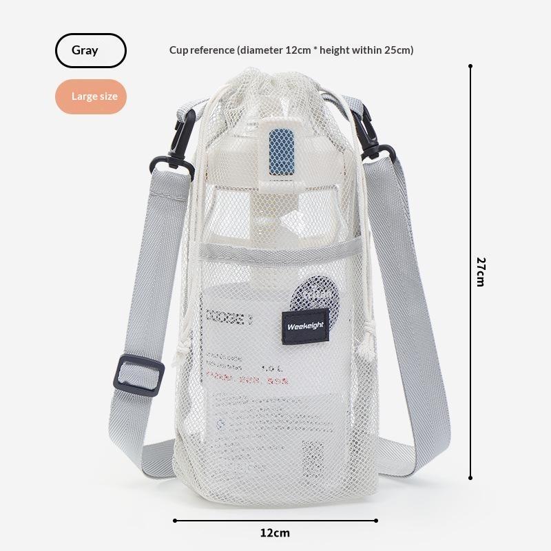 1Pcs Adjustable Strap Mesh Water Bottle Bag With Anti-Drop Design – Portable Cup Holder For Kids & Adults Outdoor Adventures