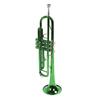 Green Trumpet Set Bb Key 3 Tone Music Trumpet Blowing Instrument for Beginner Performance Band