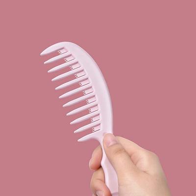 Wet Curly Hairdress Wide Tooth Comb Salon Dyeing Hair Styling Tool Wide Curly Hair Brush Hair Accessories Pink Lady/Girls