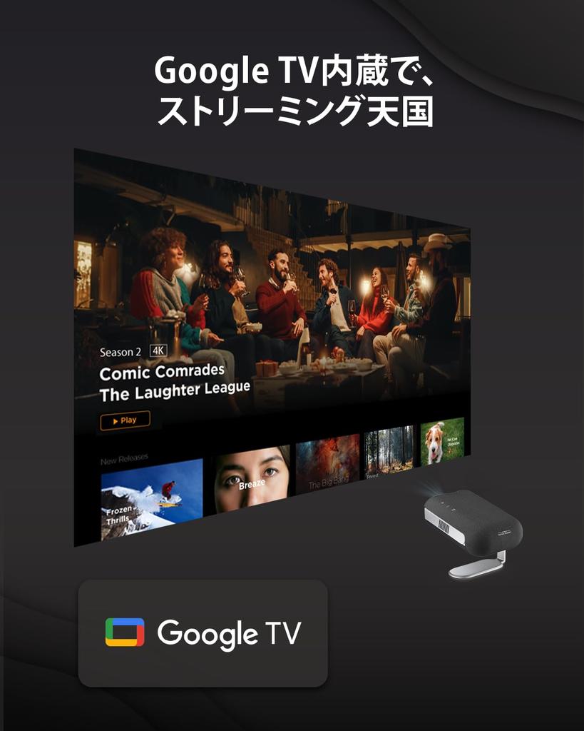 ViewSonic M1 Max Mobile Projector with Google Full HD Ceiling 500 LED Battery Harman Kardon Automatic Keystone and Home [Equipped TV, Netflix, 1080p,