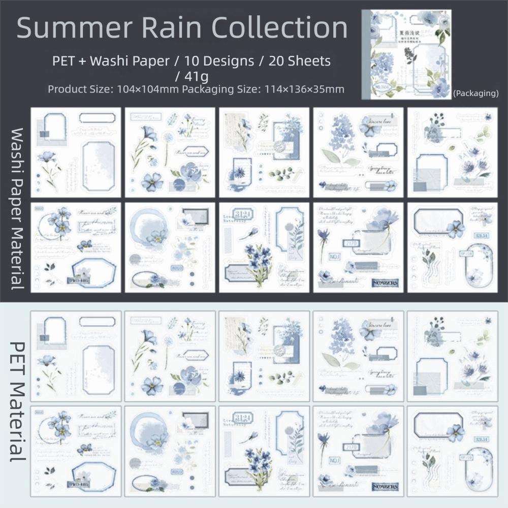 20 Stück/Buch Licht Retro Schneiden Scrapbook Hintergrund Aufkleber Dekorative Aufkleber Scrapbooking