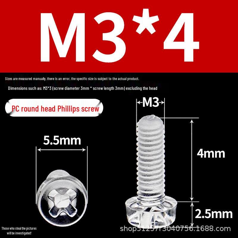 Transparent Acrylic Sheet with PC Screws and Philips Round Head Nut for DIY Fish Tank.