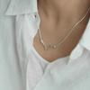 Elegante Damen S925 Sterlingsilber Perlenanhänger Halskette - Leichte Luxus Schlüsselbeinkette