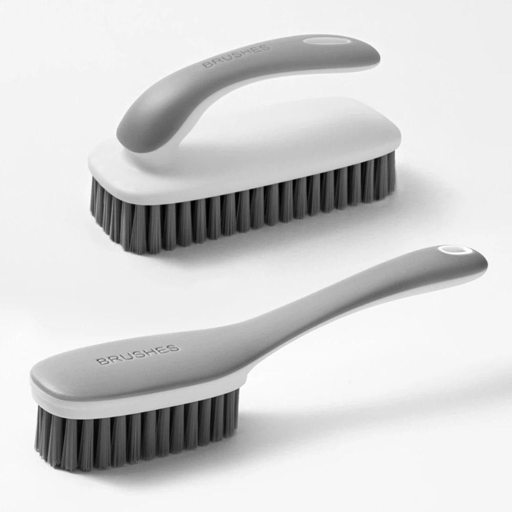 

Portable Laundry Stain Scrubber Long Handle Shoe Scrubbing Brus Laundry Brush Bathroom сірий