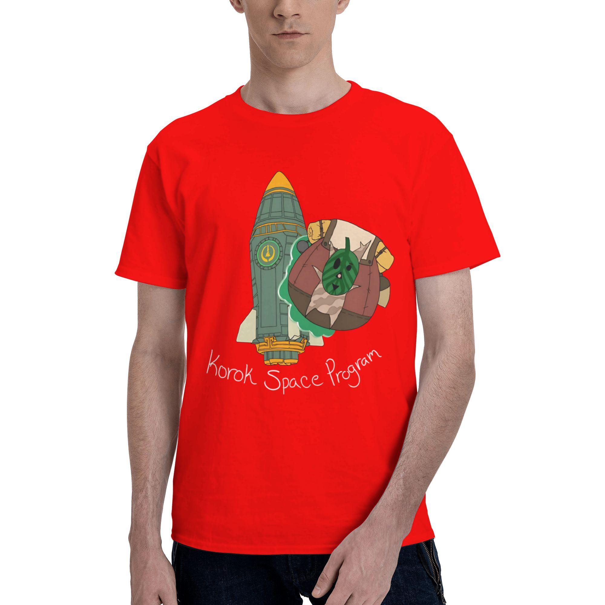 Korok Space Program Men T Shirts Korok Creative Tees Short Sleeve Crew Neck 100 Cotton Adult Tops TShirt S