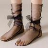 5Pairs Sweet Tulle Shiny Socks Star Moon Mesh Tube Socks Women Fashion Transparent Bow Socks  Lady