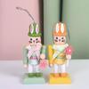  4Pcs Colorful Wooden Rabbit Hanging Decoration 10cm Rabbit Figure Pendant Festival Ornament for Tree Door Wall