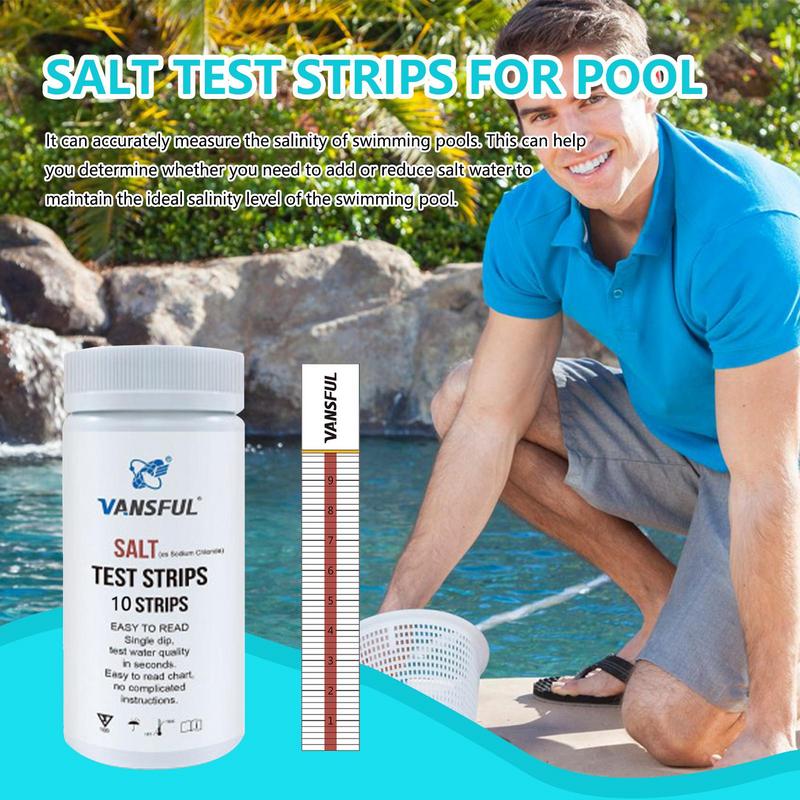 Pool Salt Test Strips Swimming Pool Saltwater Detection Strips Multi-Purpose Water Testing Supplies for Water Hot Tub Spa Pool