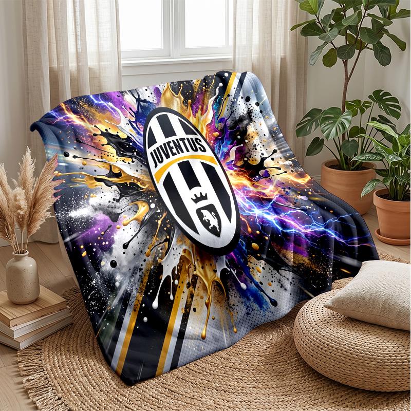 Juventus FC Themen-Decke Weiche Flanell-Decke Plüsch-Überwurf Gemütliche Sofa-Bett-Decke für Wohnkultur