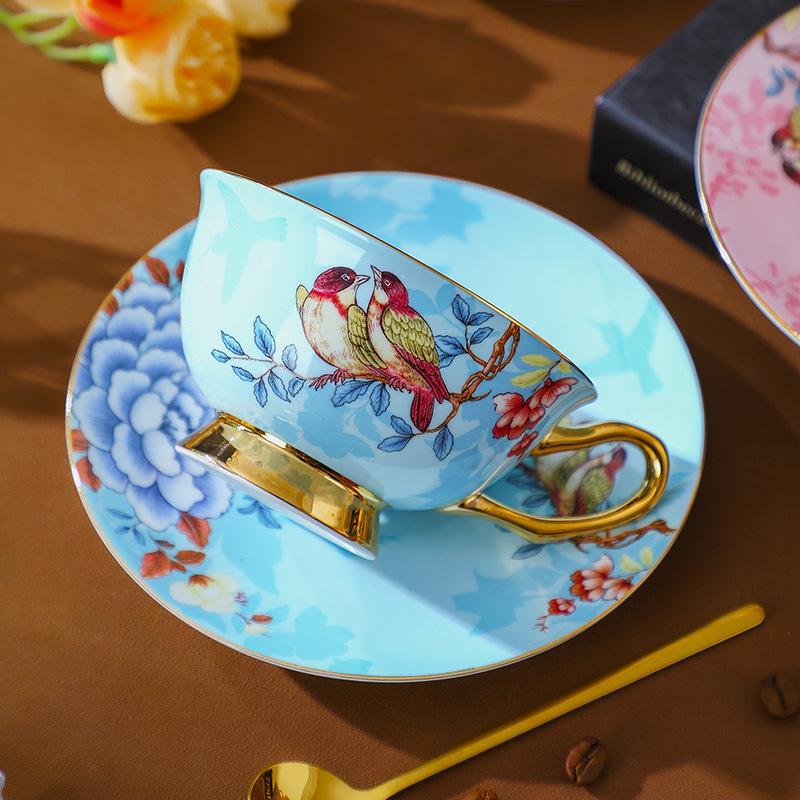 Vintage Anglický Kostný Porcelán Čajová Šálka a Podšálka Set - Keramická Kávová Šálka Darček na Popoludňajší Čaj a Svadby