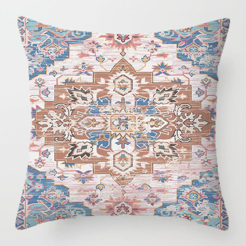 Home Decor Exquisite Ethnic Pattern Digital Printed Pattern Cushion Cover Suitable for Sofa Bedroom Car Pillow Cover