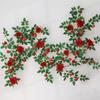 190cm Artificial Rose Vine Rattan Vine Hanging Rose Realistic Silk Flowers Rattan  Outdoor