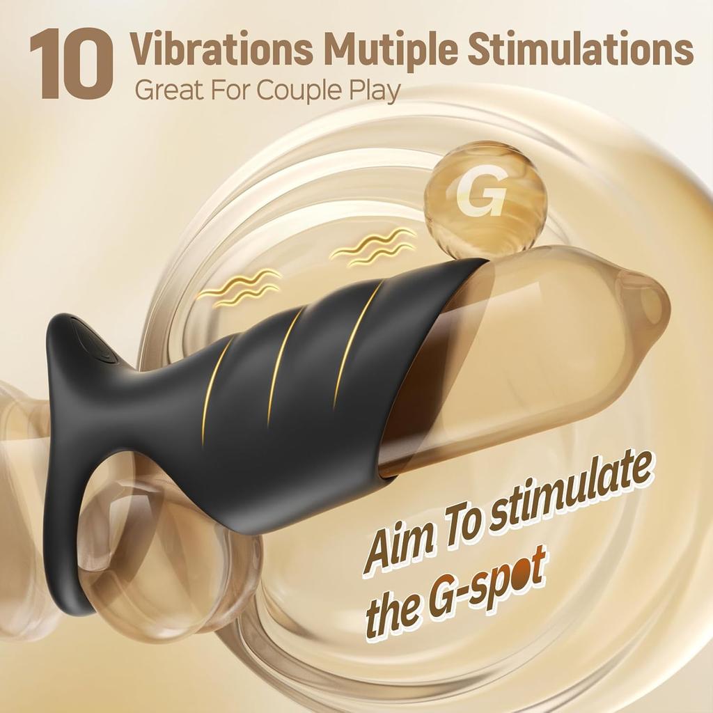 Vibrating Penis Sleeve Cock Ring, Adult Sex Toys for Men Women Penis Extender for Penis Testicles G Spot Stimulation, Male Couple Sex Toy Erection Sex