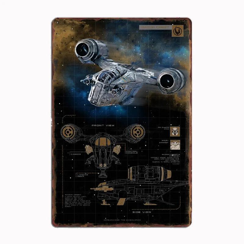 

Madalorian s ST-70Razor Crest M-111 Assault Ship Metal Plaque Poster Club Home Bar Cave Classic Plaques Tin Sign Room Wall Decor 20x30cm（7.8x11.8inch）