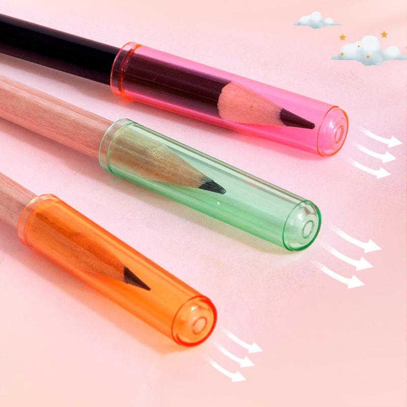 New 24Pcs Kawaii Student Children Pencil Extender Pen Protector Cap Plastic Prize Gifts For Kids Pencil Cap Pencil Cover