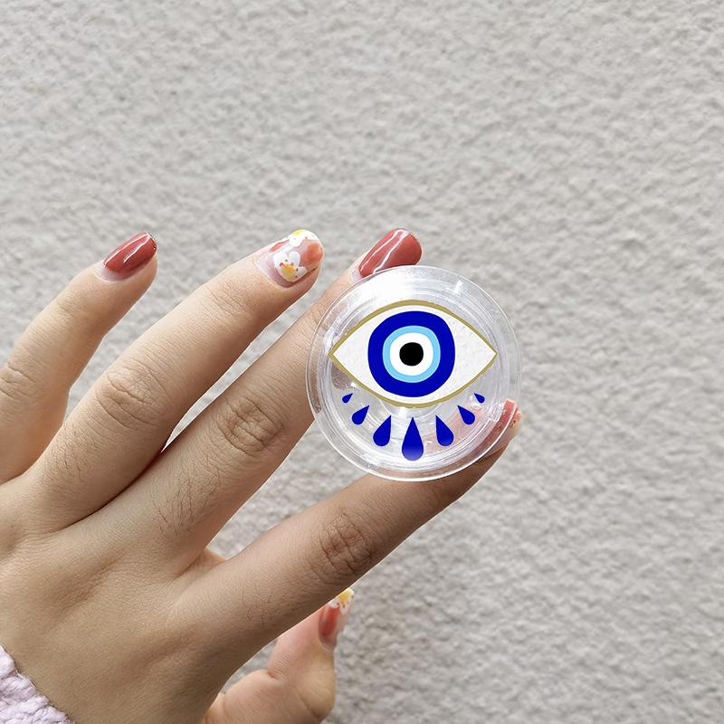 Türkischer Glücksbringer Blauer Nazar-Auge Abstrakter Handygriff Tok Ständer Halter Transparent Griptok für iPhone 13 Samsung Huawei Xiaomi Halterung