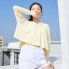 Cape de Protection Solaire Femme UPF50+ Soie Glacée Capuche Légère Respirante Été Protection UV pour Extérieur