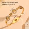 18 Karat vergoldetes Lebensbaum-Armband mit Diamanten - Damen Titanstahl