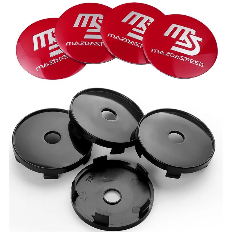 4pcs 56/60mm Car Wheel Center Cover Sticker Hub Cap For Mazda Speed MS 2 3 5 6 323 RX8 MX5 Axela Atenza CX-3 CX-4 CX-5 CX-8 CX-9 h3
