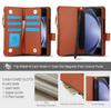 For Samsung Galaxy Z Fold 7, Flip Wallet Case with Wrist Strap, S Pen Holder, Hand Strap, Kickstand, Card Slots, Zipper Pocket
