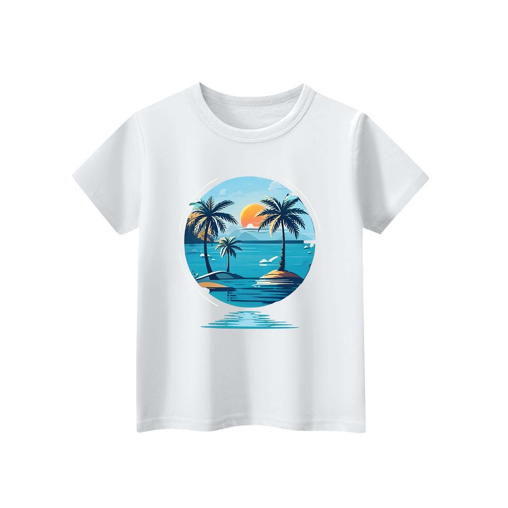 Children's Short Sleeve Neck T-Shirt Animal Print Daily Casual Top