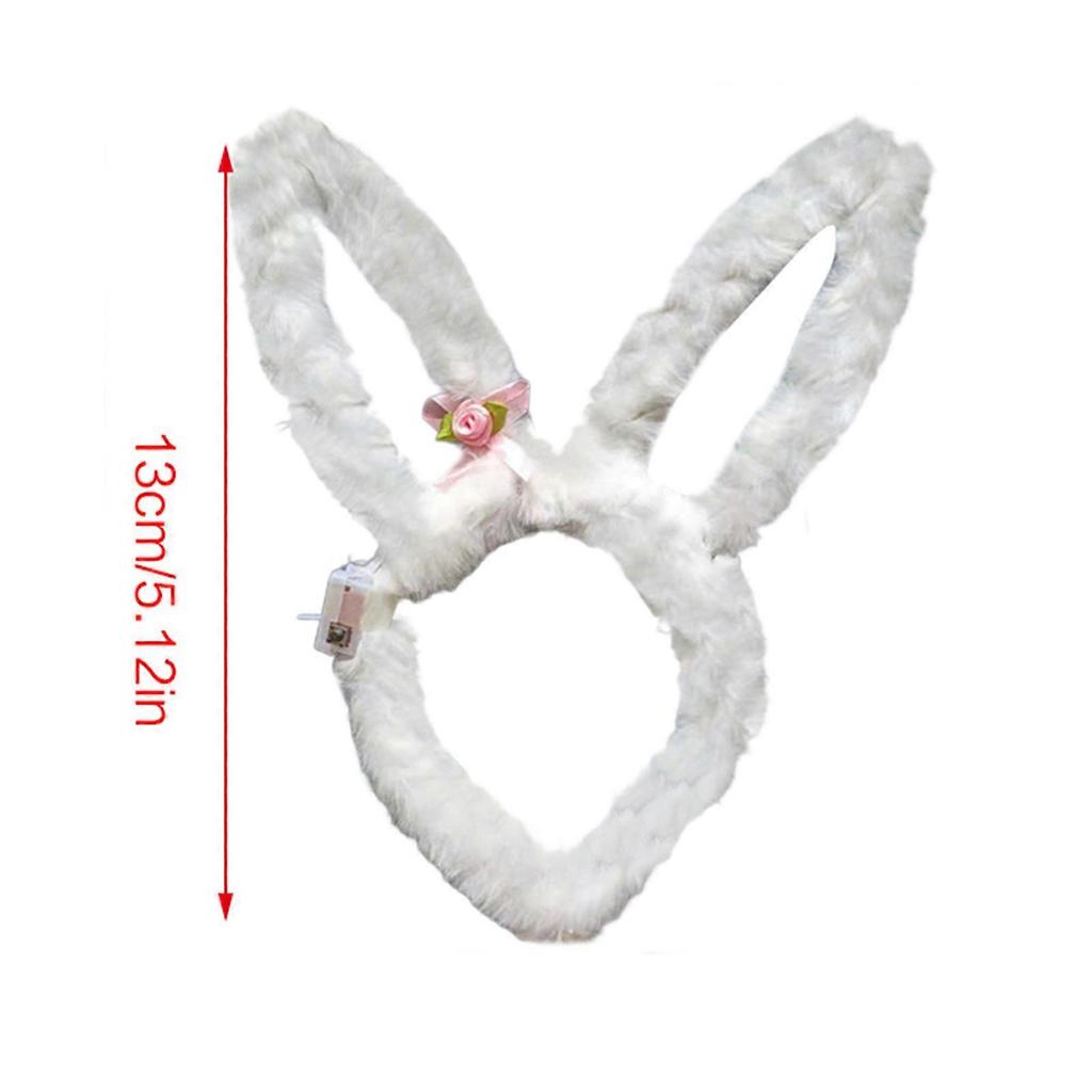 Glowing Plush Bunny Headband Light Up Easter Headband Led Bunny Headband Luminous Led Headband Led Rabbit Headband  White