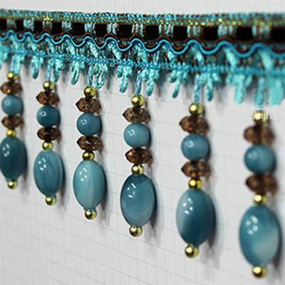 1M/2M Akrilik Boncuklu Dantel Perde Dikiş Püskül Kenar Döşemelik Kurdele Kenarlık Kendin Yap Perde Dantel Dekorasyon Boncuk Püskül