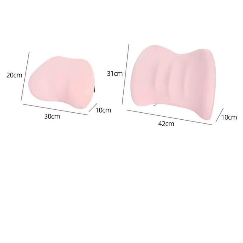 Fashionable and Minimalist Car Headrest and Neck Protection Pillows Solid Color Car Interior Cushion Soft Support Memory Rebound Lumbar Support Pillow