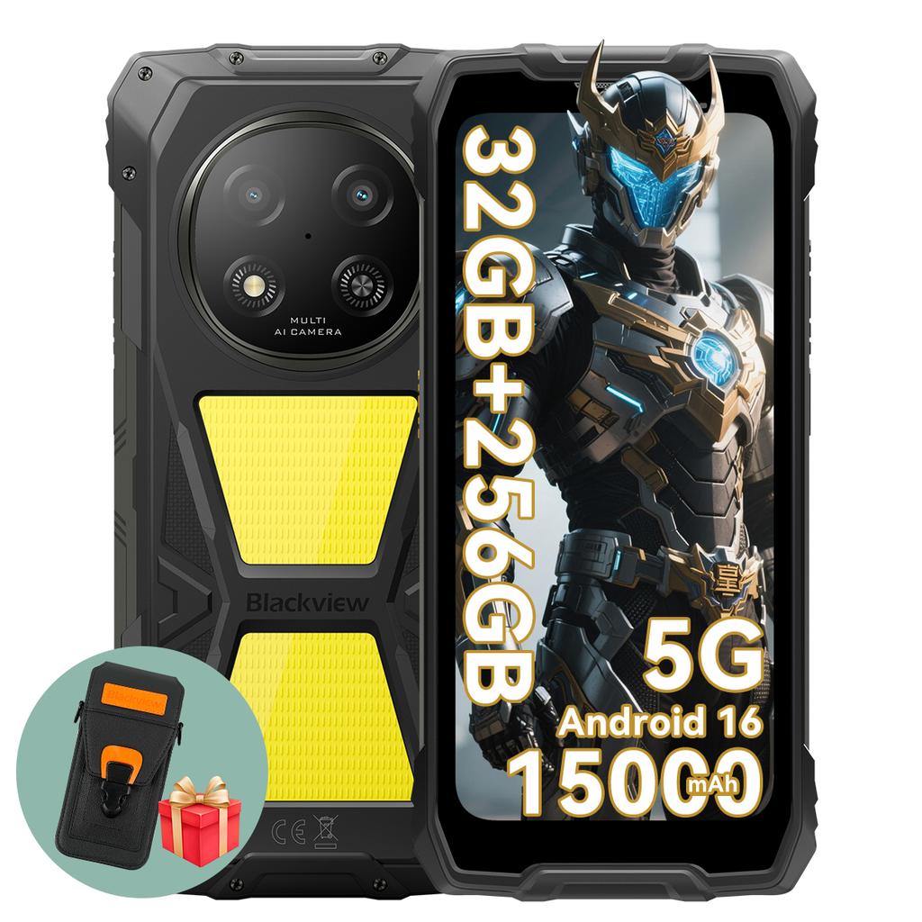 Blackview ROCK 2 PRO Rugged Mobile Phone, 8GB RAM, 256GB ROM, 5G, Android 16, 15000mAh Smartphone
