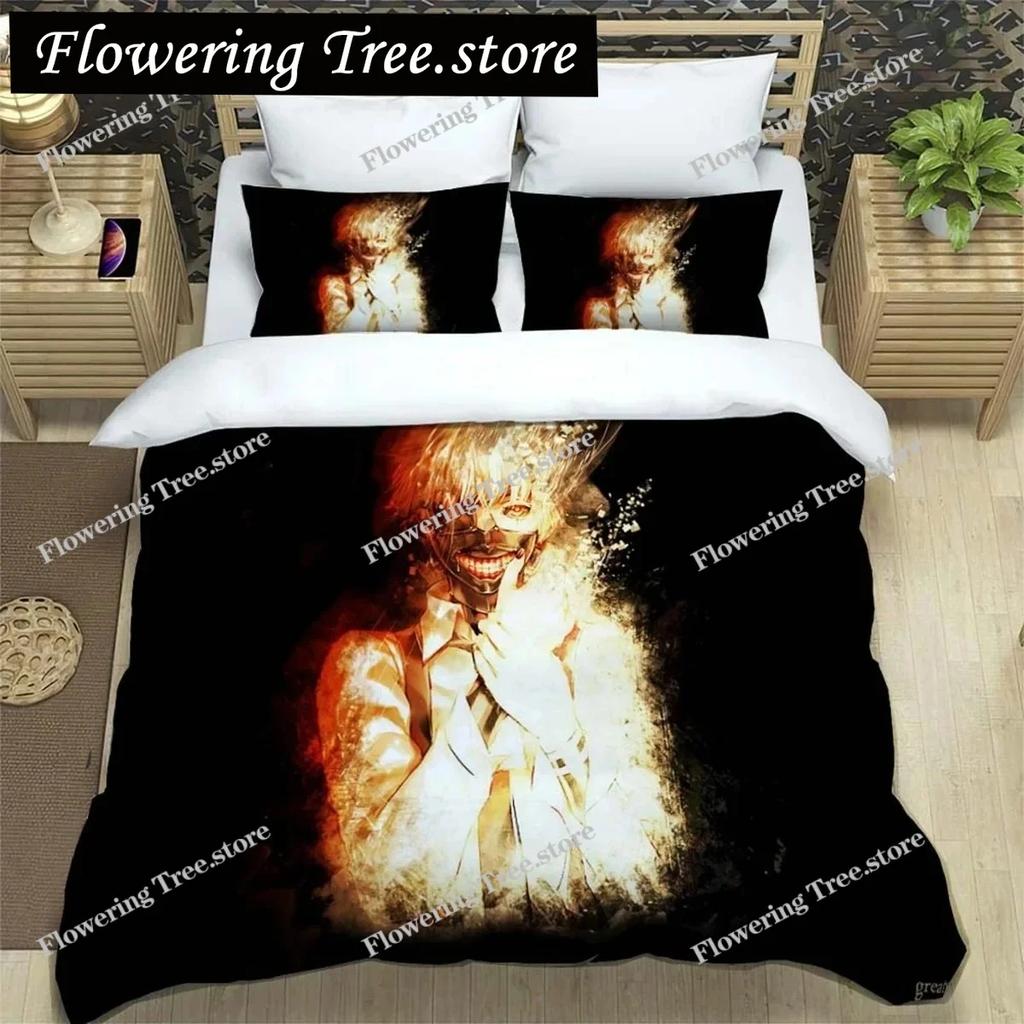 Set Biancheria da Letto in Poliestere con Stampa Digitale Anime di Moda Giapponese per Ragazzi e Ragazze, Set Biancheria da Letto per Giovani, Regalo per Coppie