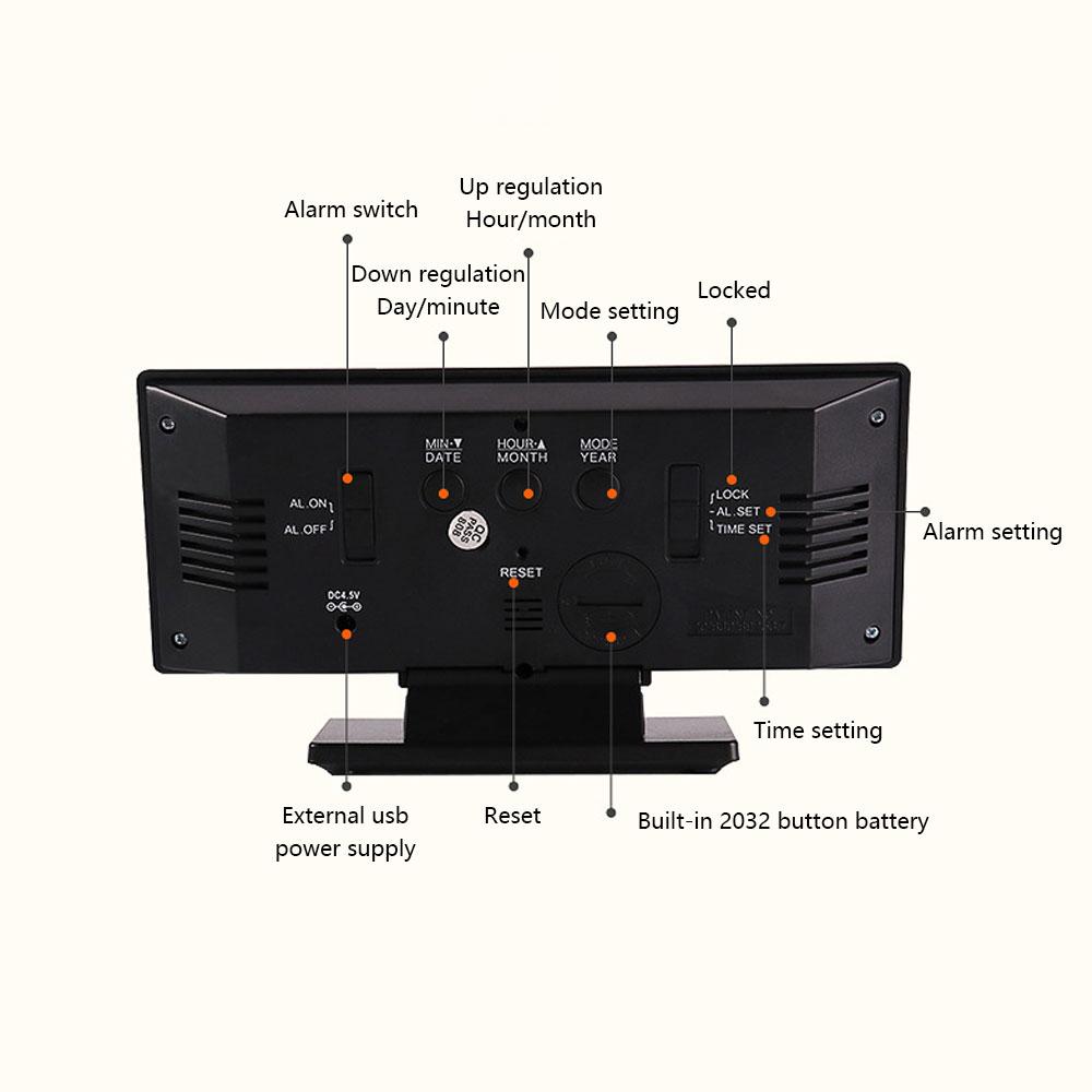 Electronic Watch Desk Digital  Alarm Moment Bedroom Decoration Table And Accessory Smart Hour Led Awakening Light Consumer