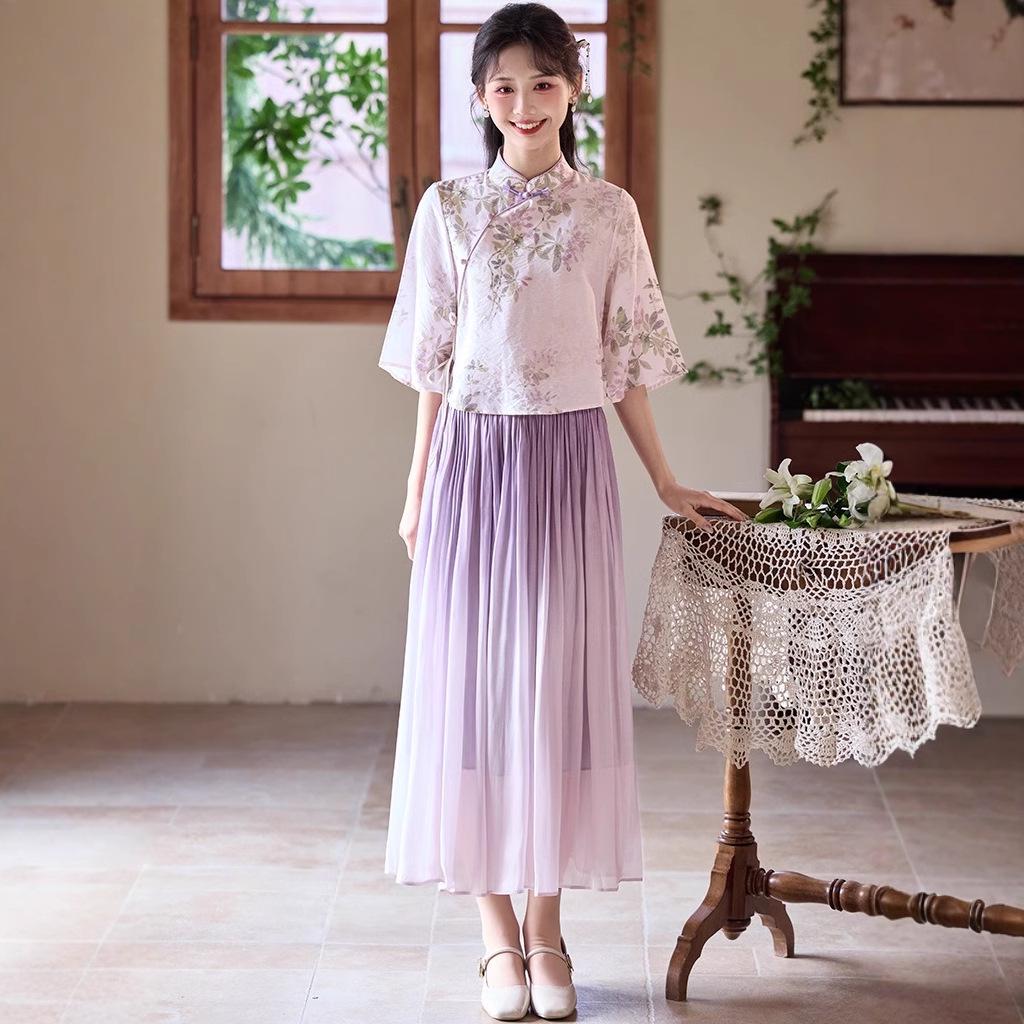 

Китайский ретро топ ханьфу, вдохновленный костюмом тан S