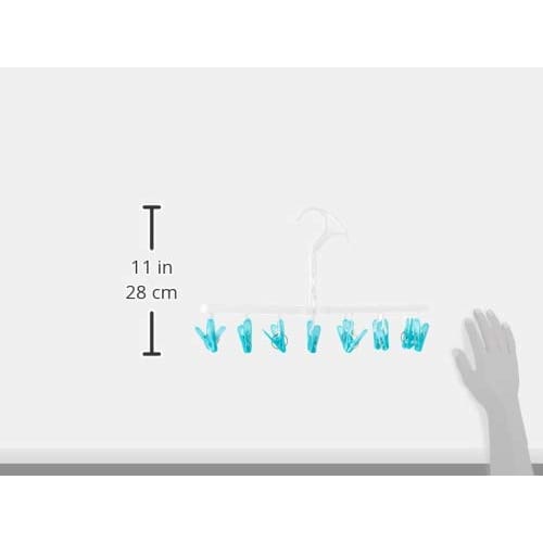 Aisen Industrial Mini Square Hanger for Indoor Drying, with 16 Clothes Clips, Blue, 40 x 19.5 x 19.5 cm