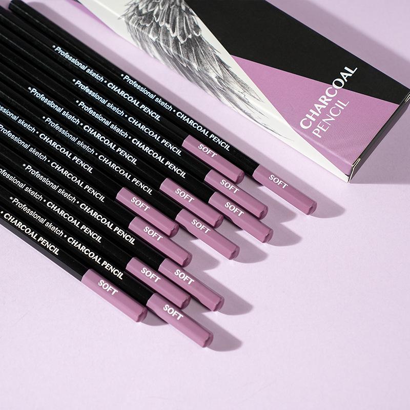 

Premium Charcoal Pencils Set - Soft, Medium, Hard Varieties for Sketching & Drawing Soft Charcoal S (12 unbreakable pieces) древесный уголь