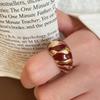 New Fashion Resin Acrylic Geometric Adjustable Ring for Women Punk Silver Color Rivet Big Thick Rings Gothic Jewelry