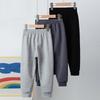 Children's Autumn and Winter Pure Color Simple KING Letter Printed Harem Pants for Boys and Girls Leisure Sports Joker Pants