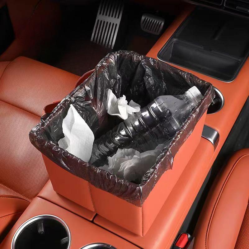 Car Seat Back Organizer Foldable Multifunctional Storage Box Auto Hanging Bag For Door And Seat Back Storage PU Leather Car Inte