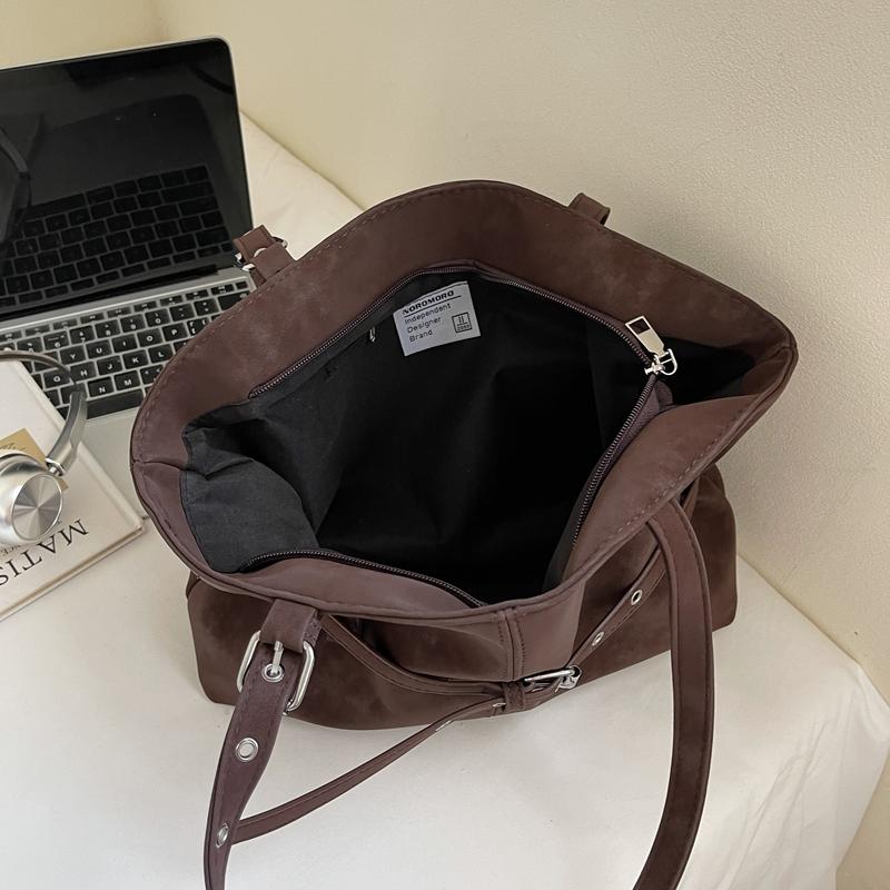 Trendy Fashion Simple Belt Buckle Retro Women's Underarm Bag Elegant Shoulder Bag Very Suitable for Daily Life, Shopping, and Women's Holiday Gifts