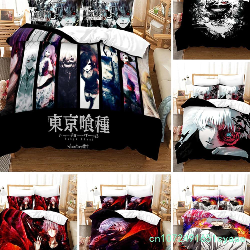 3D Printed Anime Tokyo Ghoul Bedding Set Duvet Cover Kaneki Ken Double Twin Full Queen King Adult Kids Bedclothes Quilt Cover